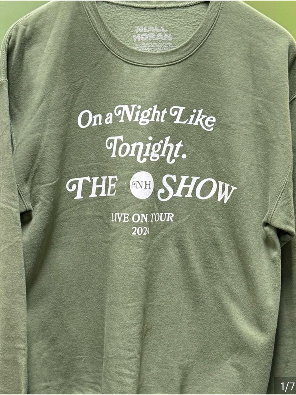 Niaill Horan Live  on Tour 2024 Olive Green Sweatshirt - The Show
